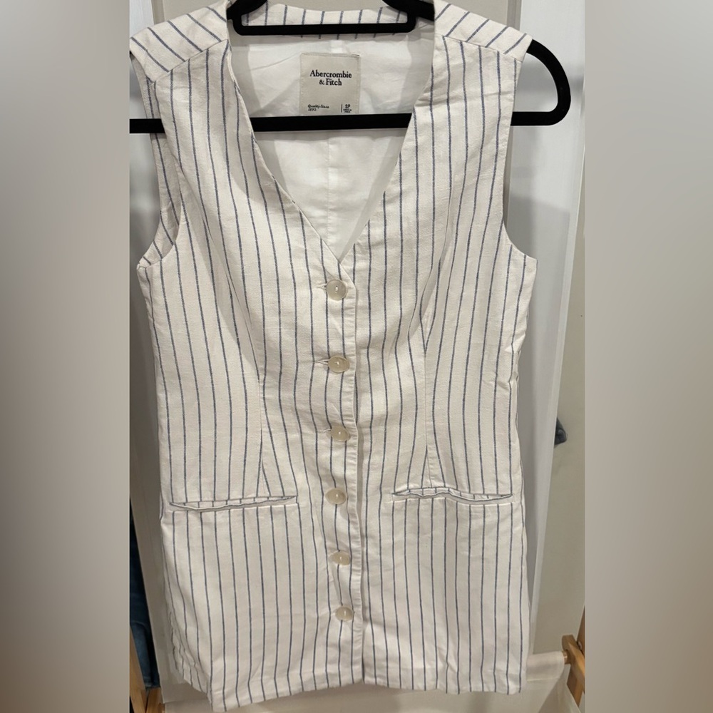 Striped Sleeveless Button-Up Dress